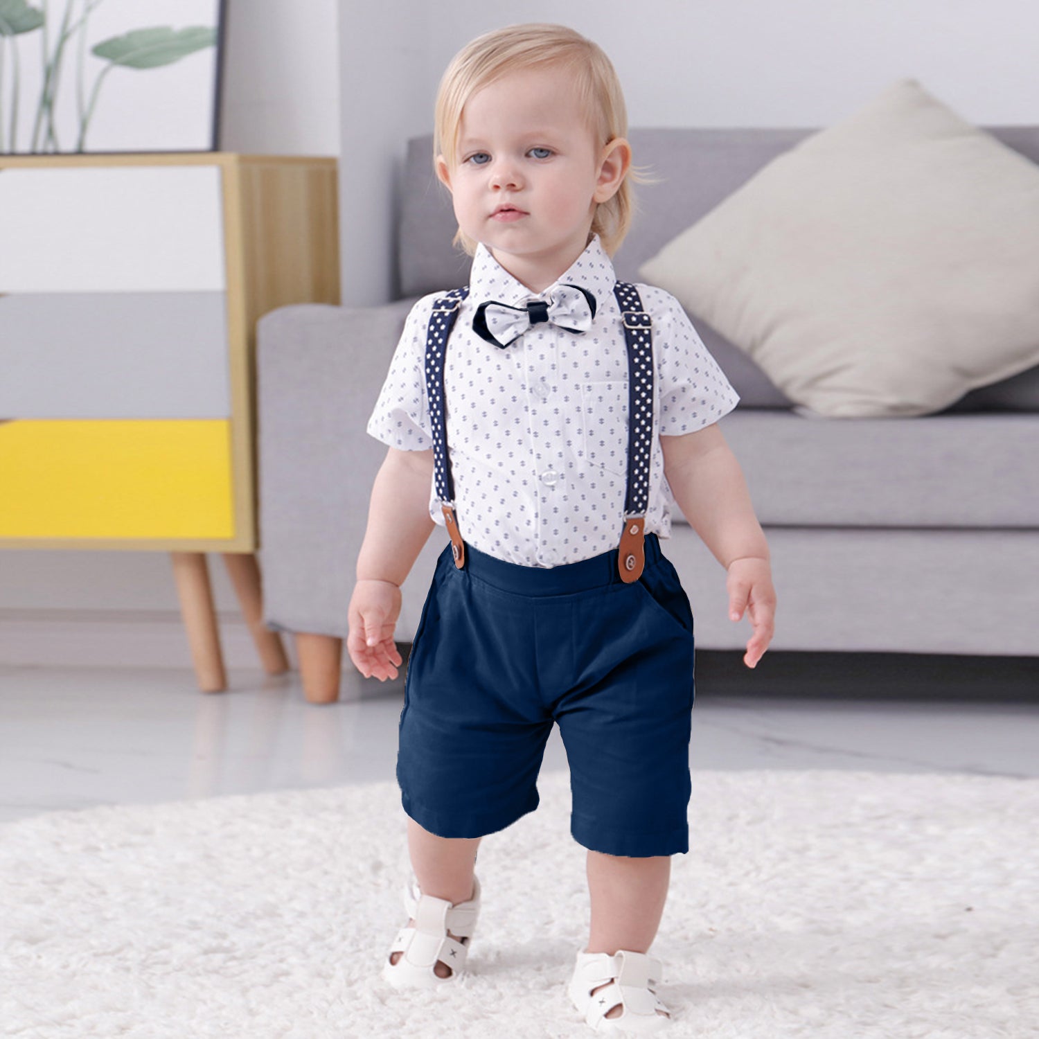 Bow Tie Baby Boy Dress Shirt And Pants Toddler Boy Wedding Guest