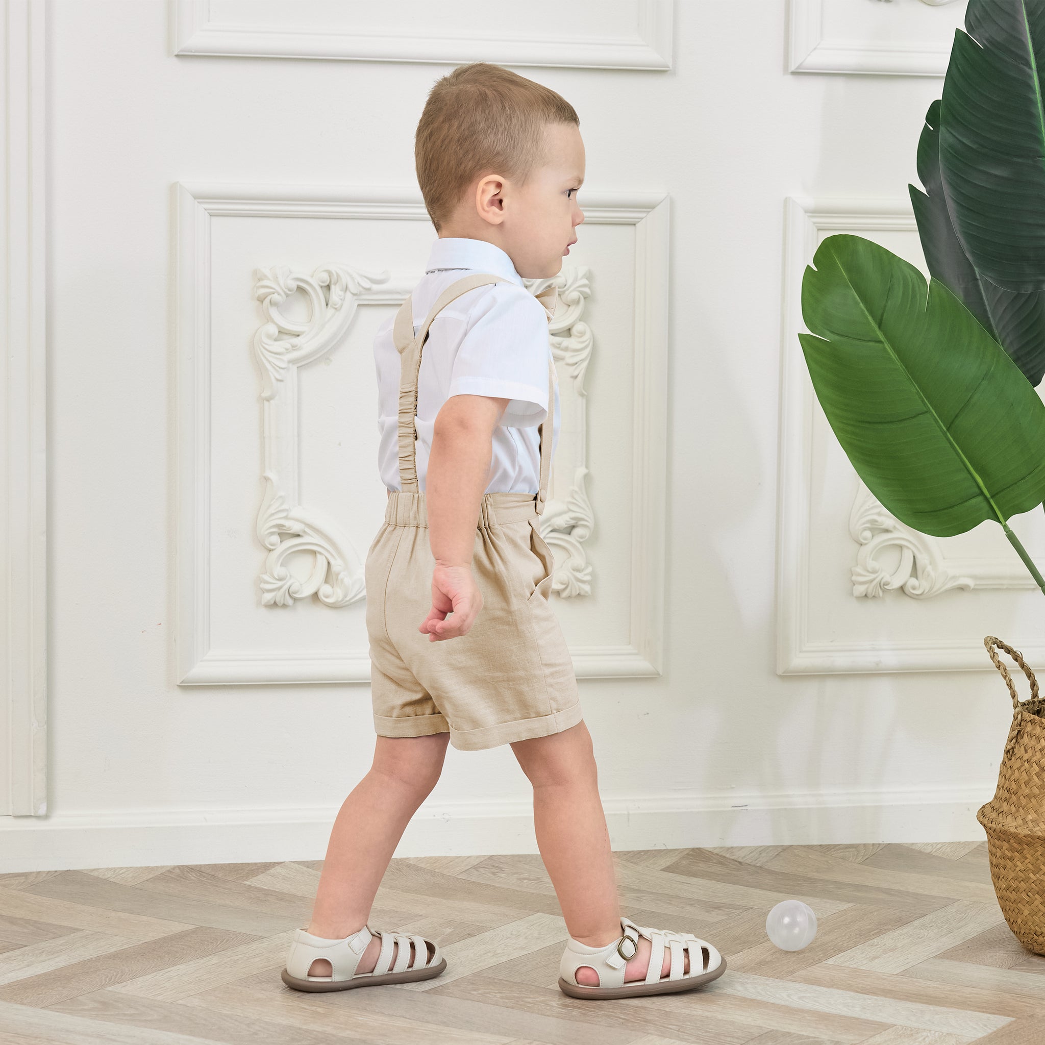 Bailey - Four Piece Boys Shirt And Suspender Shorts Suit Set With Brac – Kidz Exclusive
